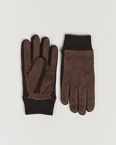 Mies |  | Hestra | Geoffery Suede Wool Tricot Glove Espresso