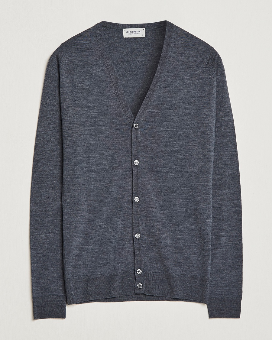 John Smedley Petworth Extra Fine Merino Cardigan Charcoal – Harmaa