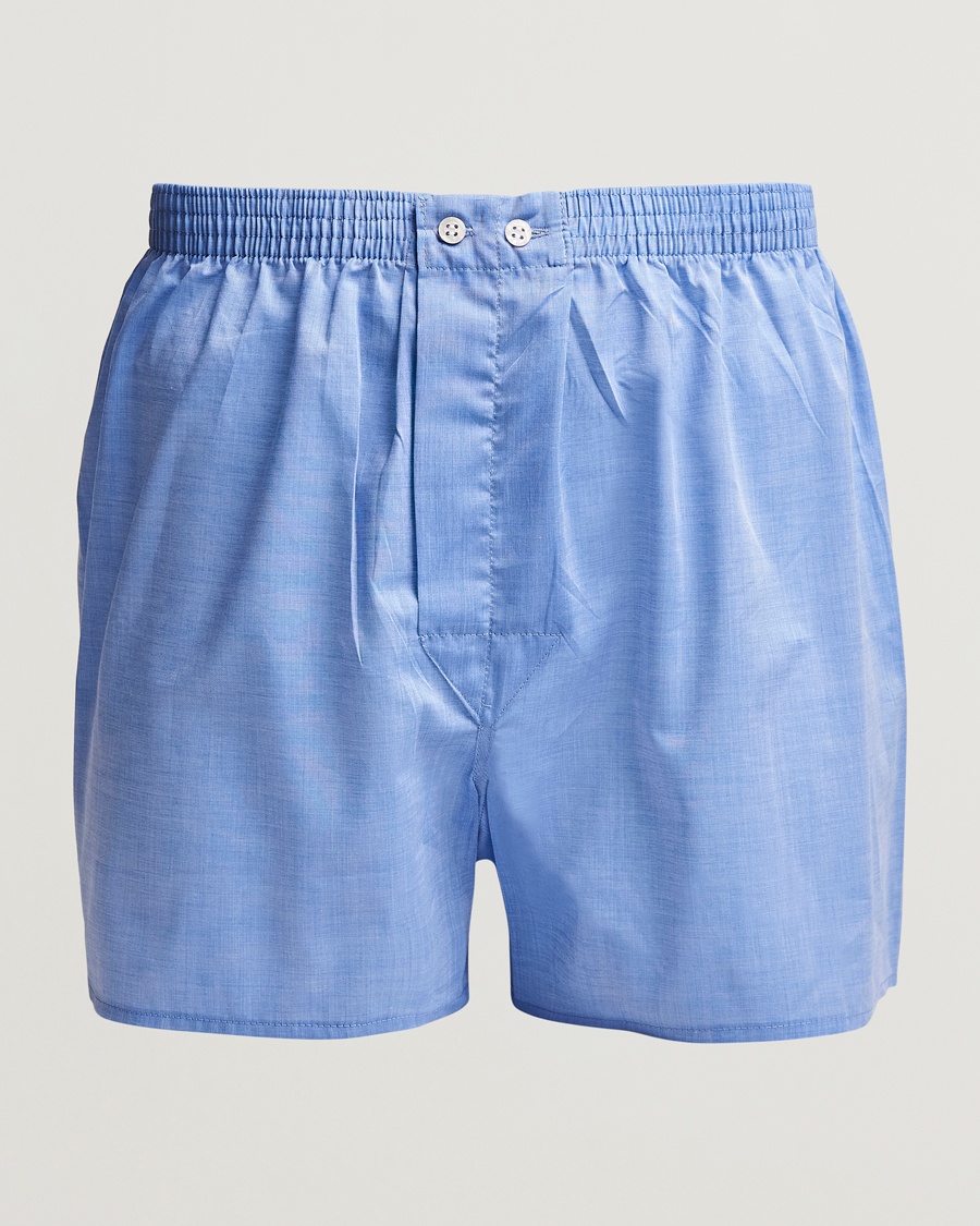 Derek Rose Classic Fit Cotton Boxer Shorts Blue – Sininen