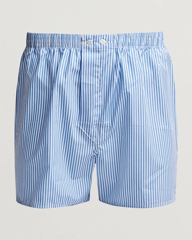 Mies |  | Derek Rose | Classic Fit Cotton Boxer Shorts Blue Stripe