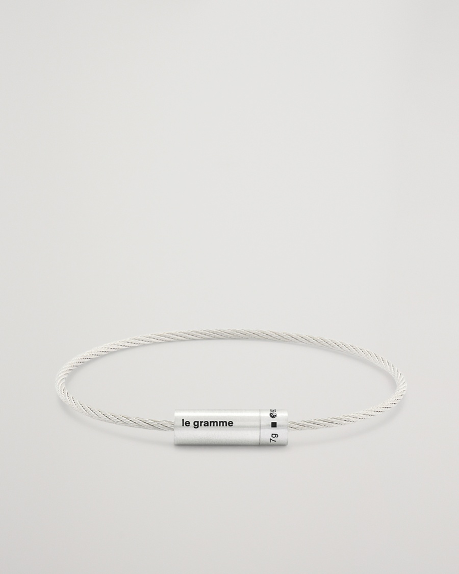 LE GRAMME Cable Bracelet Brushed Sterling Silver 7g – Hopea