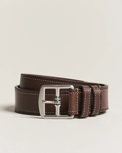 Mies | Anderson's | Anderson's | Bridle Stiched 3,5 cm Leather Belt Brown