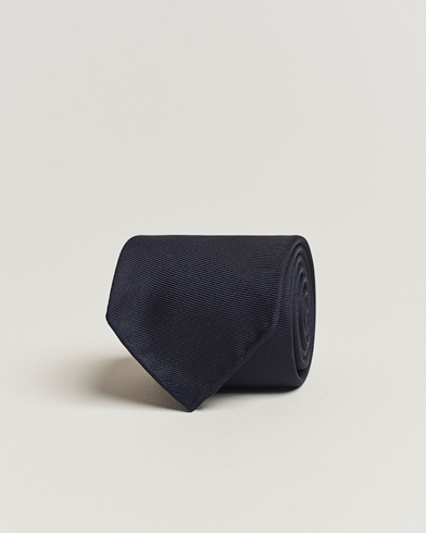 Mies |  | Drake's | Handrolled Woven Silk 8 cm Tie Navy