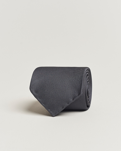 Mies | Solmiot | Drake's | Handrolled Woven Silk 8 cm Tie Grey