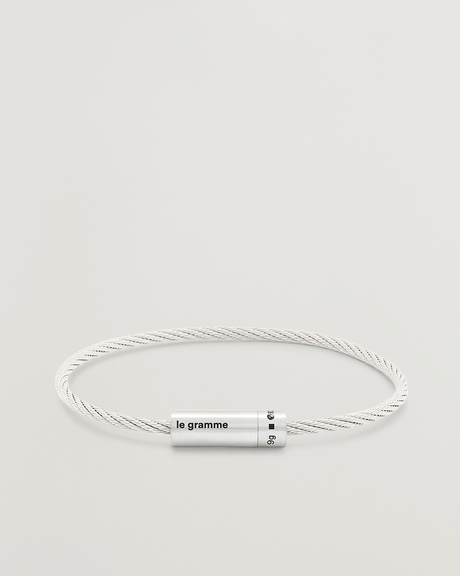 LE GRAMME Cable Bracelet Brushed Sterling Silver 9g – Hopea