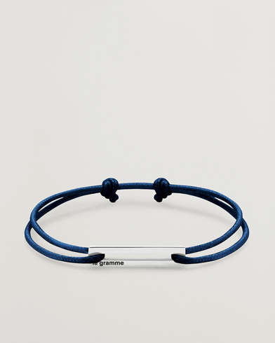 Mies | Luxury Brands | LE GRAMME | Cord Bracelet Le 17/10 Navy/Sterling Silver