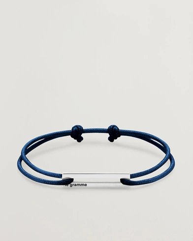 Mies |  | LE GRAMME | Cord Bracelet Le 17/10 Navy/Sterling Silver