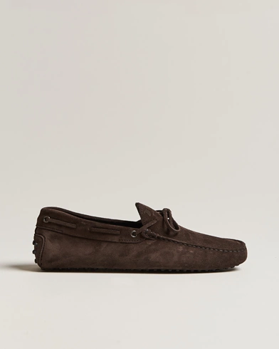 Mies |  | Tod's | Lacetto Gommino Carshoe Dark Brown Suede