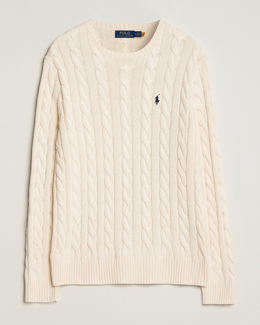 Polo Ralph Lauren Cotton Cable Pullover Andover Cream – Valkoinen
