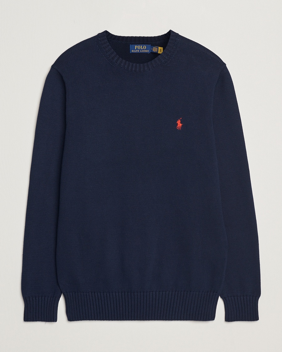 Polo Ralph Lauren Cotton Crew Neck Sweater Hunter Navy – Sininen