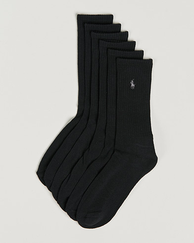 Mies | Preppy AuthenticGAMMAL | Polo Ralph Lauren | 6-Pack Cotton Crew Socks Black