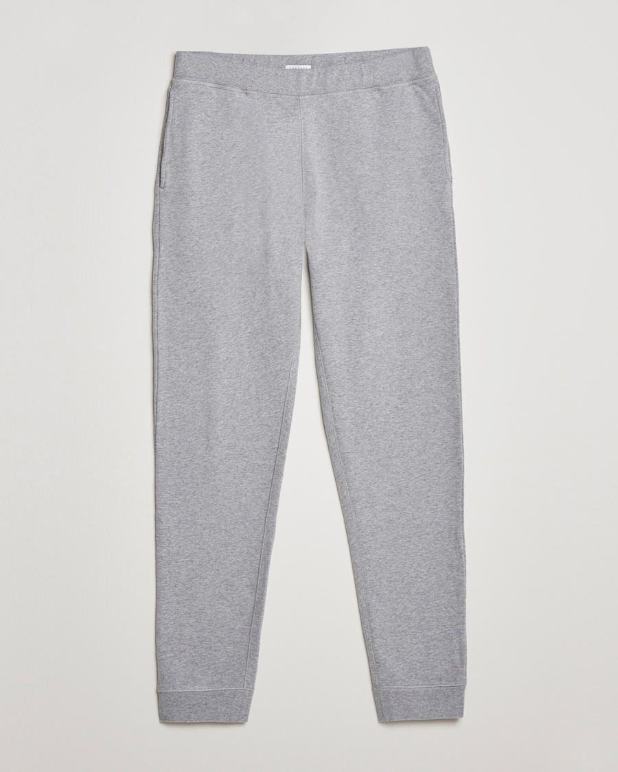 Sunspel Cotton Loopback Track Pants Grey Melange – Harmaa