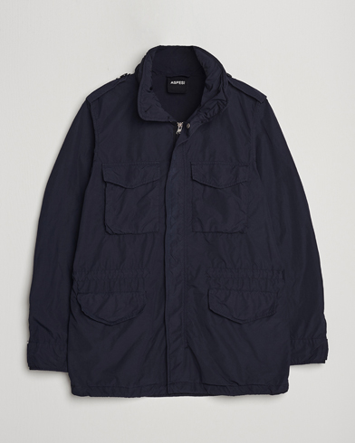Mies | Klassiset takit | Aspesi | Giubotto Garment Dyed Field Jacket Navy