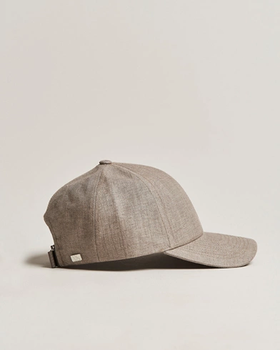 Mies |  | Varsity Headwear | Linen Baseball Cap Argent Khaki