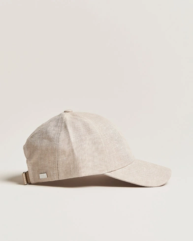 Mies |  | Varsity Headwear | Linen Baseball Cap Hampton Beige