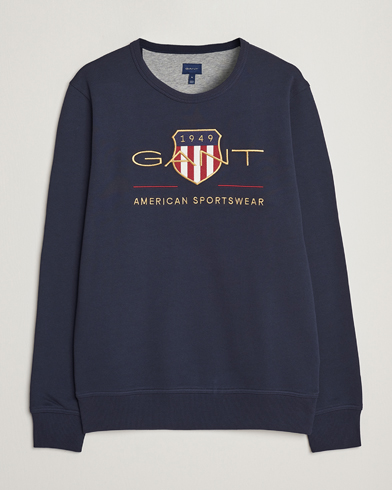Mies | GANT | GANT | Archive Shield Crew Neck Sweatershirt Evening Blue
