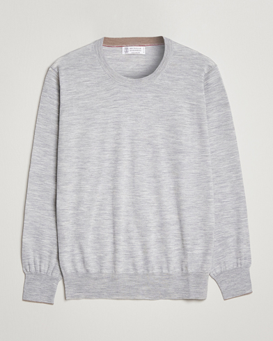 Mies |  | Brunello Cucinelli | Cashmere/Wool Crew Neck Sweater Light Grey