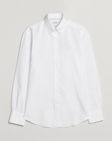 Luxury Brands |  Slim Fit Twill Button Down Shirt White