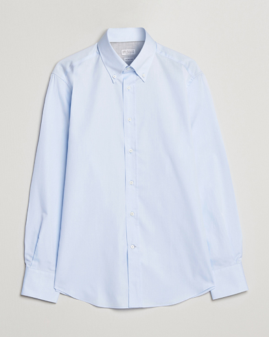Mies | Brunello Cucinelli | Brunello Cucinelli | Slim Fit Twill Button Down Shirt Light Blue
