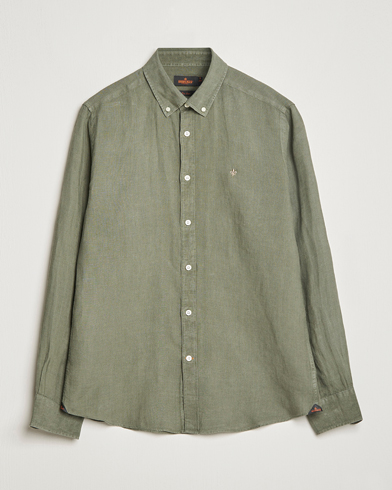 Mies | Pellavapaidat | Morris | Douglas Linen Button Down Shirt Olive