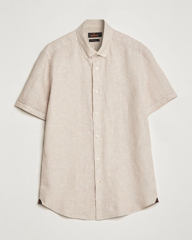 Mies | Uutuudet | Morris | Douglas Linen Short Sleeve Shirt Khaki