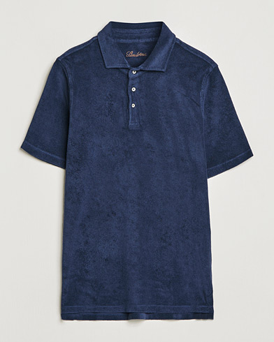 Mies | Terry | Stenströms | Terry Cotton Poloshirt Navy