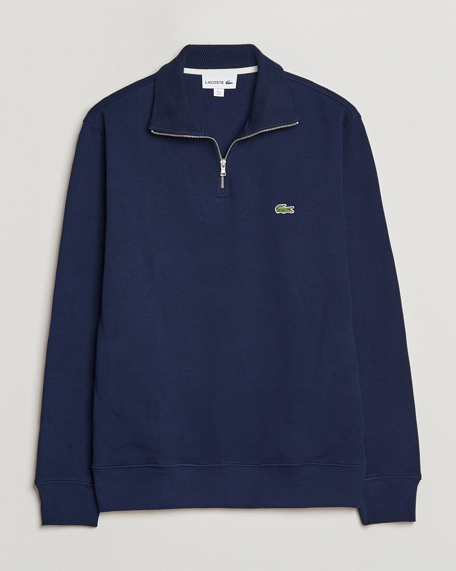 Lacoste Rib Interlock Half Zip Navy – Sininen