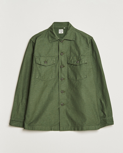 Mies |  | orSlow | Cotton Sateen US Army Overshirt Green