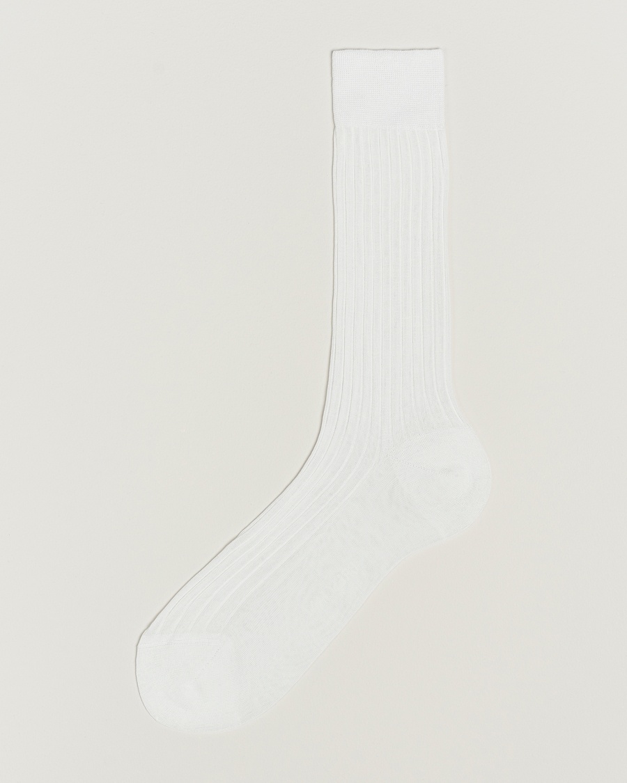 Bresciani Cotton Ribbed Short Socks White – Valkoinen