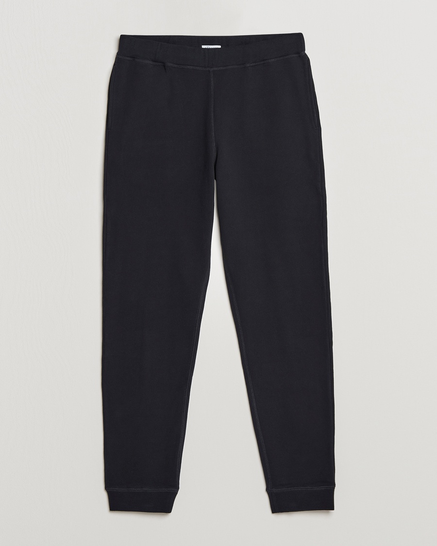 Sunspel Cotton Loopback Track Pants Black – Musta