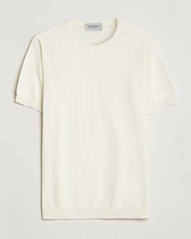 Mies |  | John Smedley | Belden Wool/Cotton T-Shirt Latte