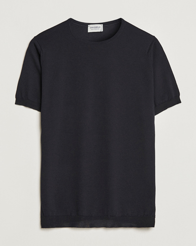 Mies |  | John Smedley | Belden Wool/Cotton T-Shirt Navy