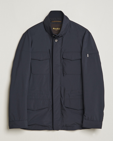 Mies | Tyylikkäänä sateella | MooRER | Waterproof Nylon Field Jacket Blue