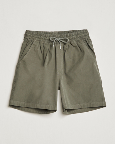 Miehet | Kurenauha-shortsit | Colorful Standard | Classic Organic Twill Drawstring Shorts Dusty Olive