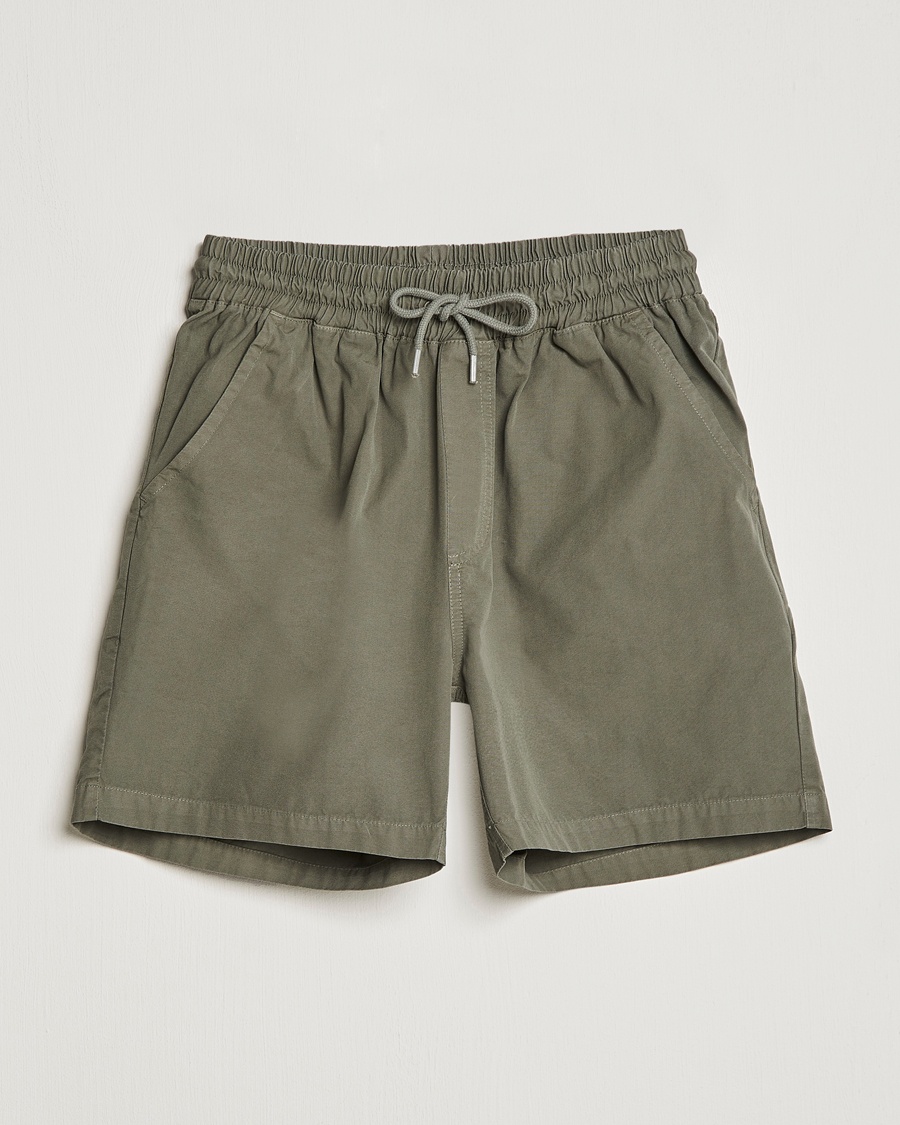 Colorful Standard Classic Organic Twill Drawstring Shorts Dusty Olive – Vihreä