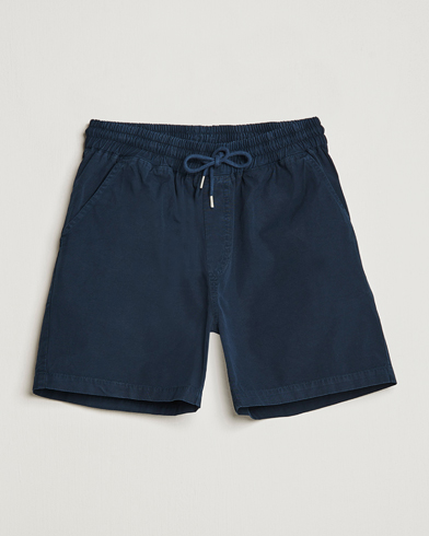 Miehet | Kurenauha-shortsit | Colorful Standard | Classic Organic Twill Drawstring Shorts Navy Blue