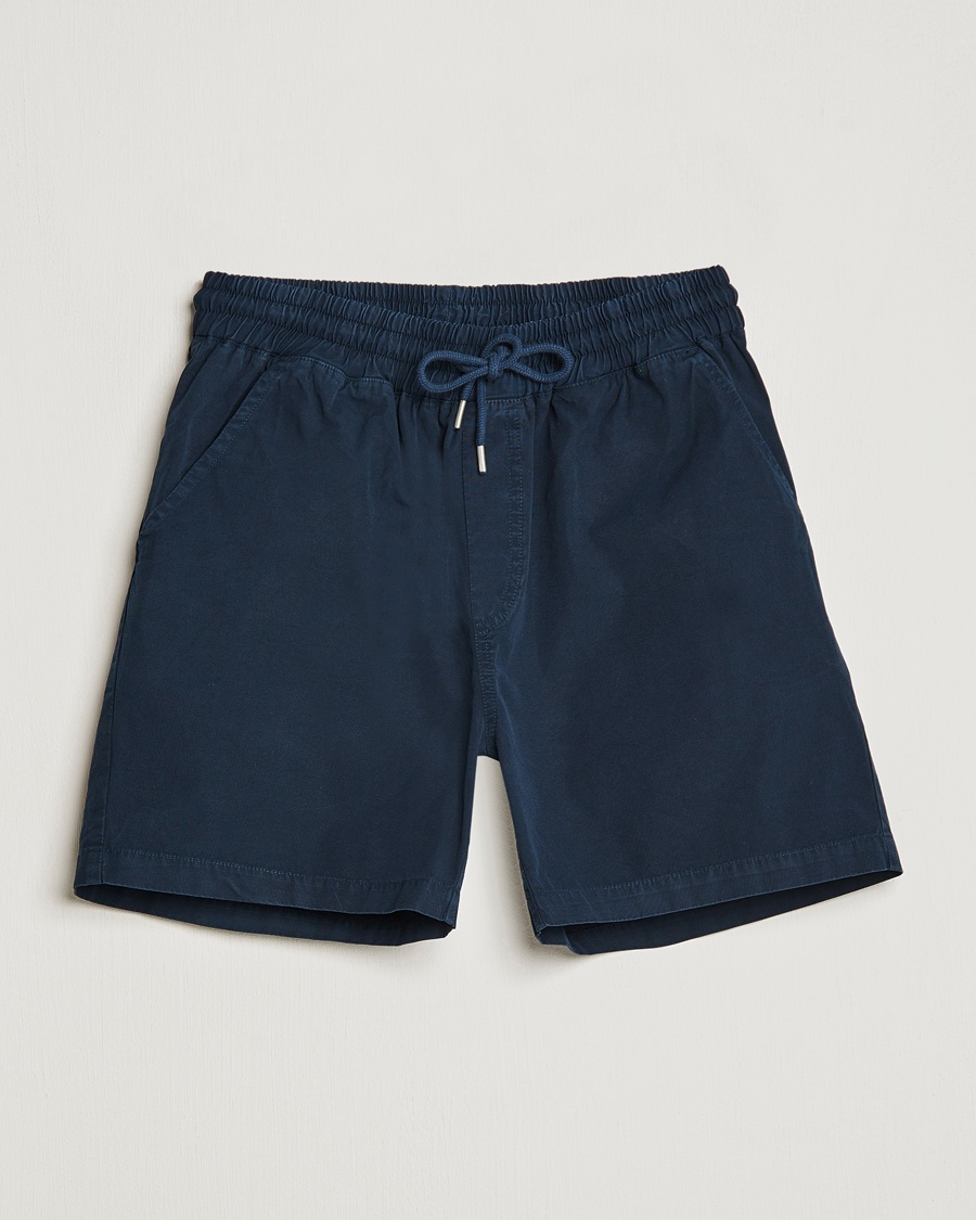 Colorful Standard Classic Organic Twill Drawstring Shorts Navy Blue – Sininen