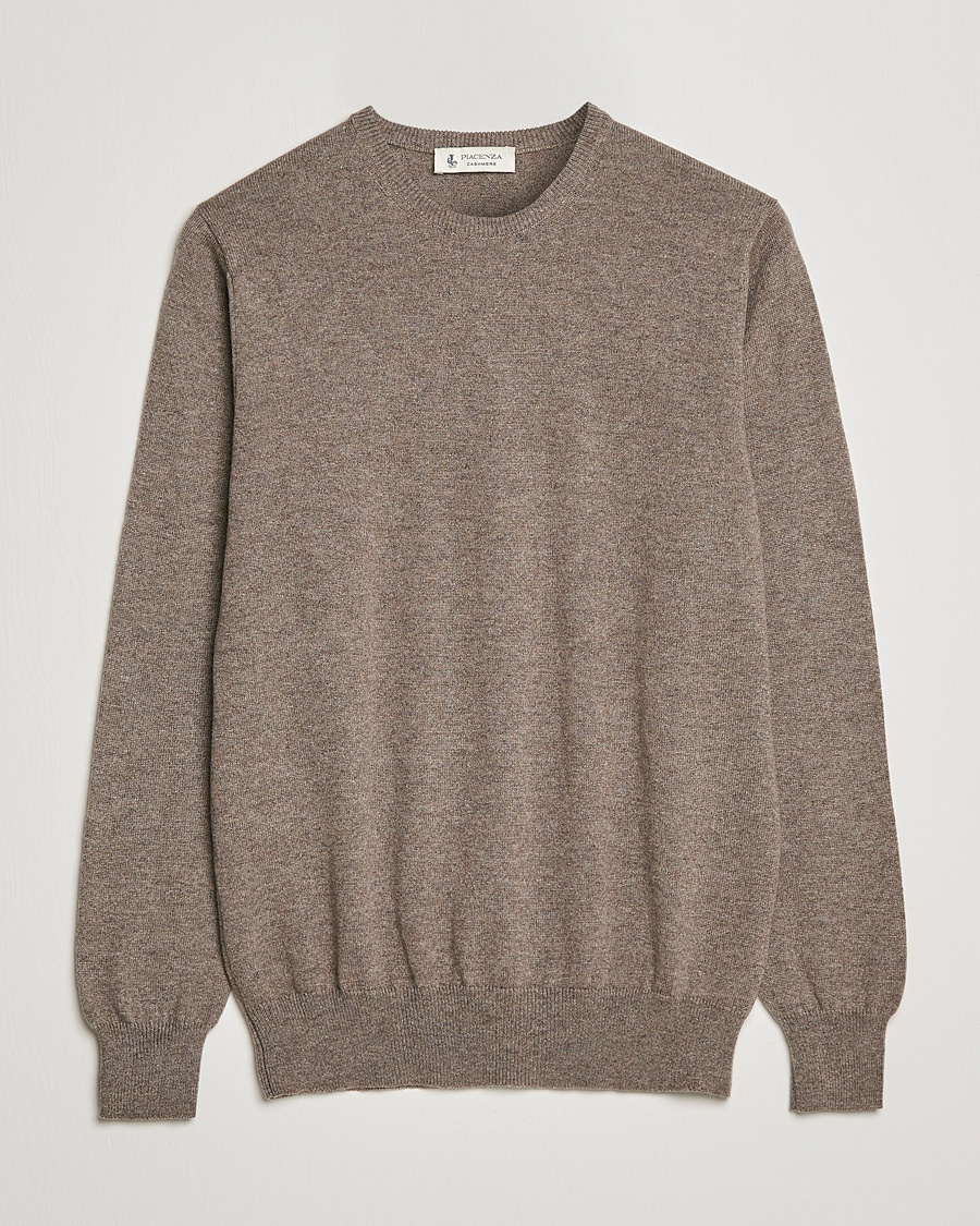 Piacenza Cashmere Cashmere Crew Neck Sweater Brown – Ruskea