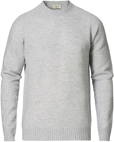 Mies | Italian Department | Altea | Wool/Cashmere Crew Neck Sweater Light Grey