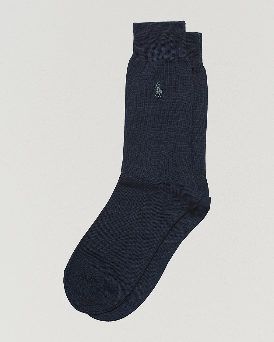 Polo Ralph Lauren 2-Pack Mercerized Cotton Socks Admiral Blue – Sininen