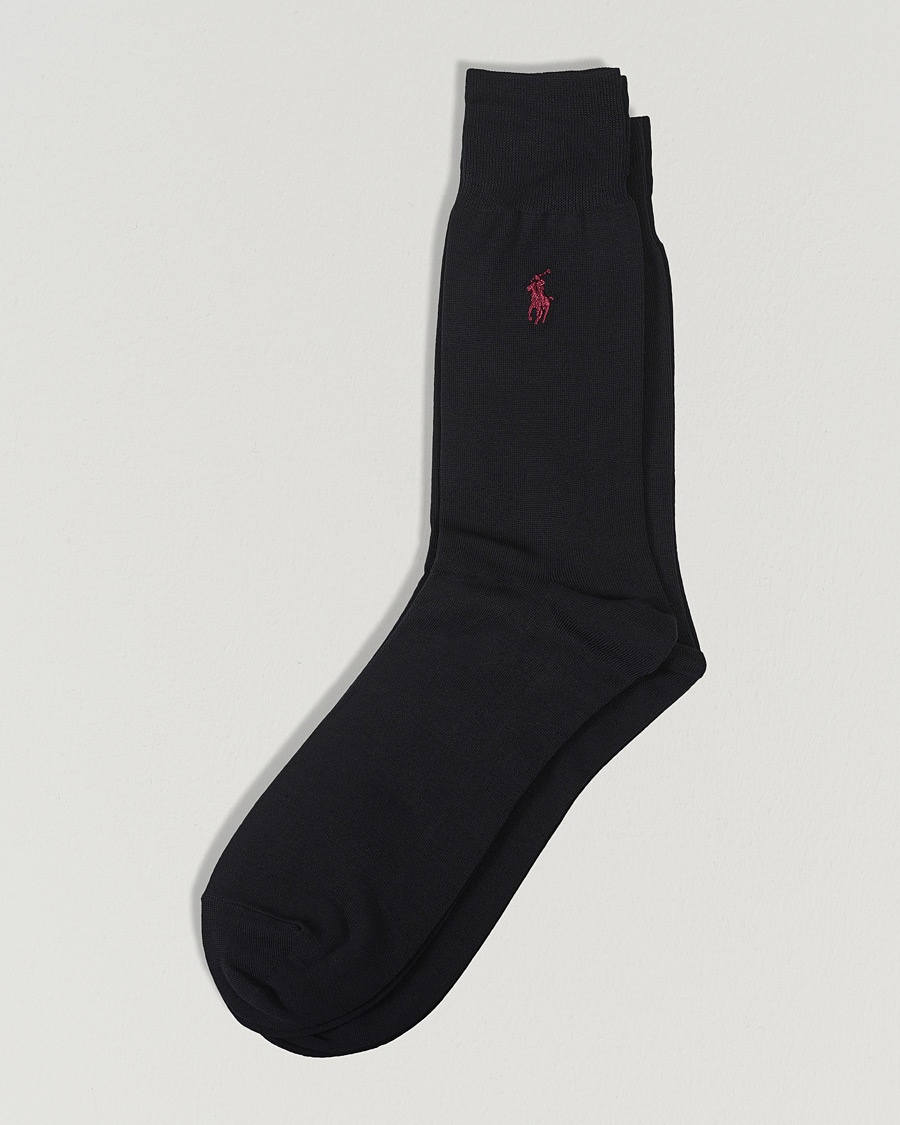 Polo Ralph Lauren 2-Pack Mercerized Cotton Socks Black – Musta