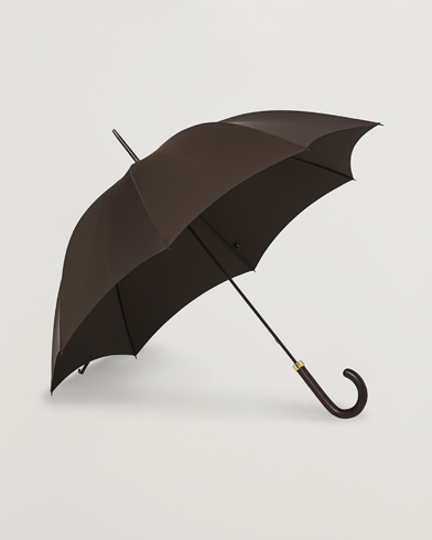 Mies | Tyylikkäänä sateella | Fox Umbrellas | Polished Hardwood Umbrella Brown