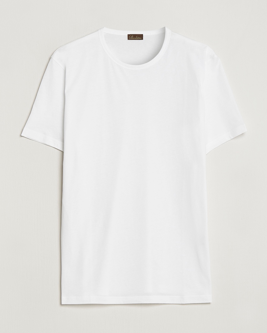 Stenströms Solid Cotton T-Shirt White – Valkoinen