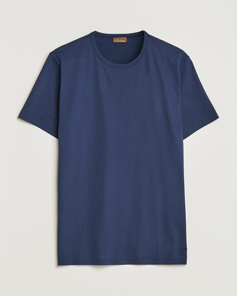 Stenströms Solid Cotton T-Shirt Navy – Sininen