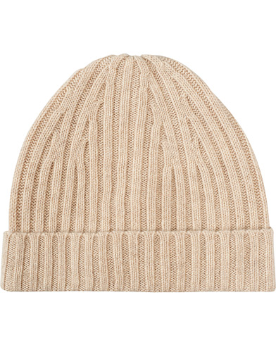 Mies | Pipot | Stenströms | Ribbed Cashmere Hat Beige