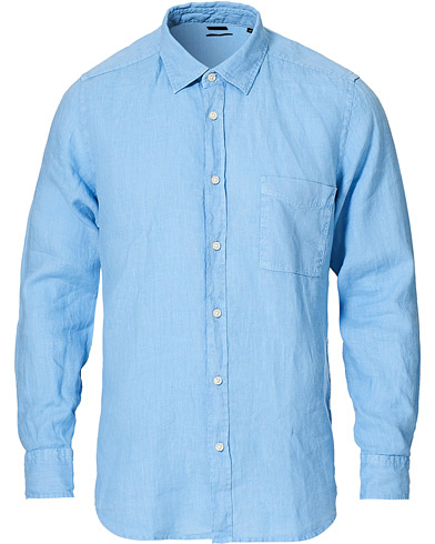 Pellavapaidat |  Relegant Linen Shirt Open Blue