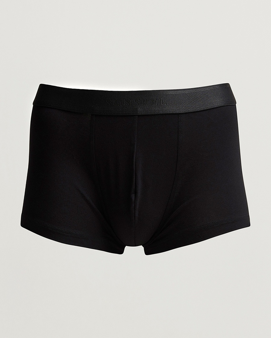Sunspel Cotton Stretch Trunk Black – Musta
