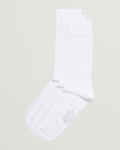 Mies | Varrelliset sukat | Amanda Christensen | 3-Pack True Cotton Socks White