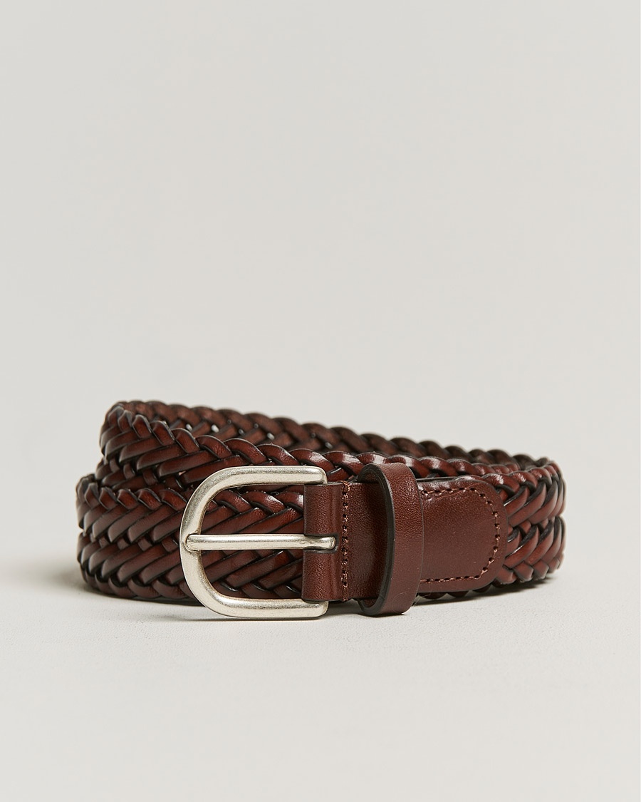 Anderson's Woven Leather Belt 3 cm Cognac – Ruskea