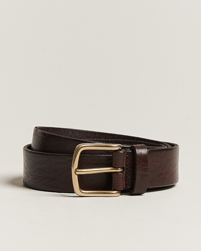 Mies | Sileät vyöt | Anderson's | Leather Belt 3 cm Dark Brown